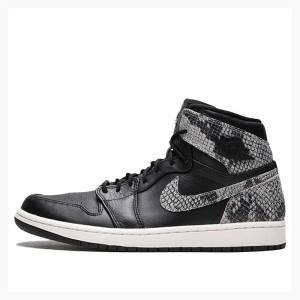 Nike Retro HI PRM Snake - Phantom Koripallokengät Naisten Air Jordan 1 Mustat Harmaat | JD-038SW