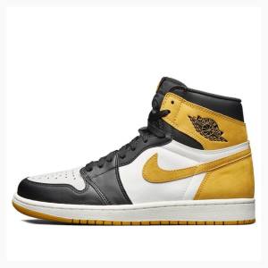 Nike Retro High OG Ochre Koripallokengät Miesten Air Jordan 1 Valkoinen Mustat Kultaiset | JD-945MY