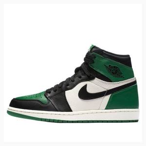 Nike Retro High OG Pine Koripallokengät Miesten Air Jordan 1 Vihreä Mustat | JD-518DN