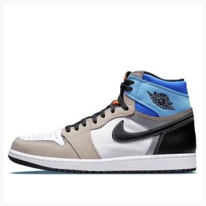 Nike Retro High OG Pro Prototype Koripallokengät Miesten Air Jordan 1 Harmaat Mustat Sininen | JD-490VN