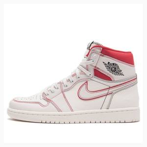 Nike Retro High OG Sail Phantom Koripallokengät Miesten Air Jordan 1 Valkoinen Punainen | JD-915BS