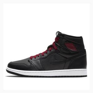 Nike Retro High OG Satin Gym Koripallokengät Miesten Air Jordan 1 Mustat Punainen | JD-316EP