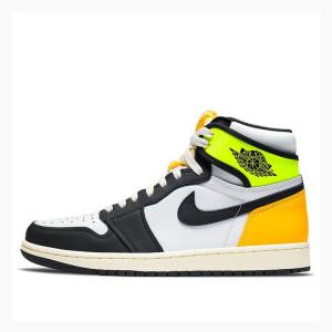 Nike Retro High OG Volt Koripallokengät Miesten Air Jordan 1 Mustat Valkoinen Kultaiset | JD-452SC
