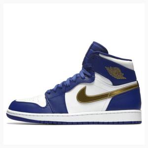 Nike Retro High Olympic Metal Koripallokengät Miesten Air Jordan 1 Sininen Kultaiset | JD-857BW