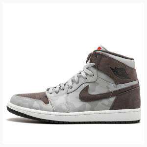 Nike Retro High Premium 'Grey Camo' Koripallokengät Miesten Air Jordan 1 Harmaat Ruskea | JD-750EL