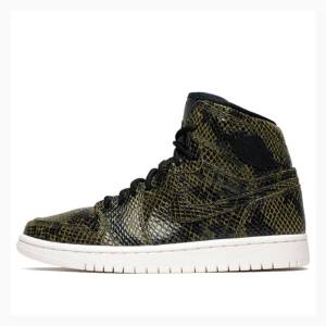 Nike Retro High Premium 'Snakeskin' Koripallokengät Naisten Air Jordan 1 Oliivinvihreä | JD-365SR