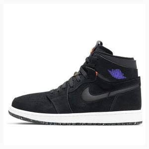 Nike Retro High Zoom Court Koripallokengät Miesten Air Jordan 1 Mustat Violetit | JD-603OF