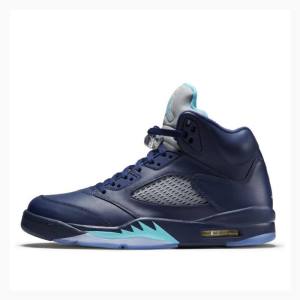 Nike Retro Hornets Koripallokengät Miesten Air Jordan 5 Laivastonsininen | JD-768SP