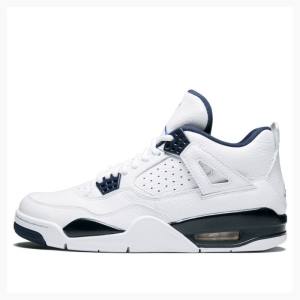 Nike Retro LS Legend Koripallokengät Miesten Air Jordan 4 Valkoinen Laivastonsininen | JD-865ZT