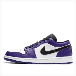 Nike Retro Low Court Tennarit Miesten Air Jordan 1 Violetit Mustat | JD-279UX
