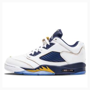 Nike Retro Low Dunk From Above Tennarit Miesten Air Jordan 5 Valkoinen Laivastonsininen | JD-479VJ