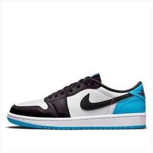 Nike Retro Low OG UNC Tennarit Miesten Air Jordan 1 Mustat Valkoinen Sininen | JD-256MF