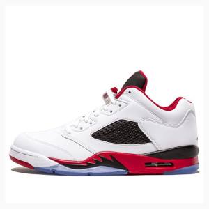 Nike Retro Low Tennarit Miesten Air Jordan 5 Valkoinen Punainen | JD-028VL