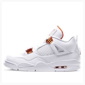 Nike Retro Metallic Pack Koripallokengät Miesten Air Jordan 4 Valkoinen Oranssi | JD-267JG