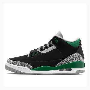 Nike Retro Pine Koripallokengät Miesten Air Jordan 3 Mustat Vihreä | JD-537DF