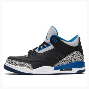 Nike Retro Urheilu Koripallokengät Miesten Air Jordan 3 Mustat Harmaat Sininen | JD-207SE