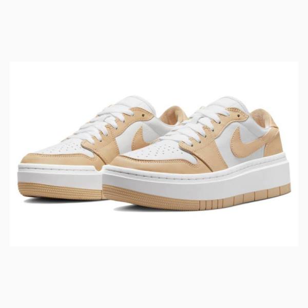 Nike Elevate Low SE Onyx Tennarit Naisten Air Jordan 1 Valkoinen Khaki | JD-203DU
