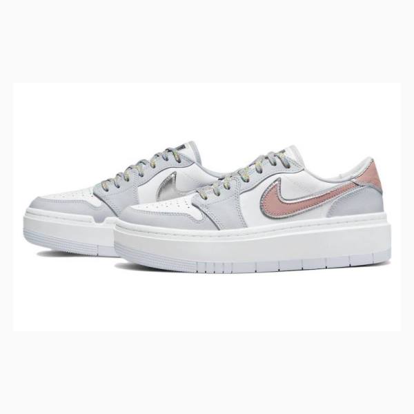 Nike Elevate Low SE Tear Away Tennarit Naisten Air Jordan 1 Valkoinen Pinkki | JD-659CS