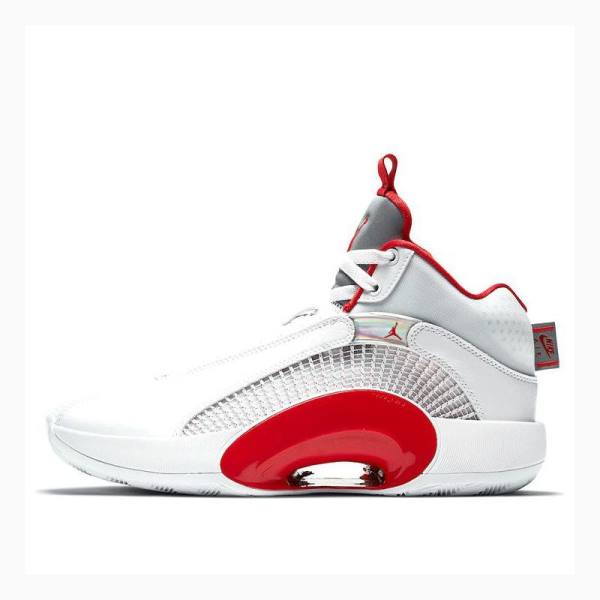 Nike Fire Koripallokengät Miesten Air Jordan 35 Valkoinen Punainen Hopea | JD-167EN