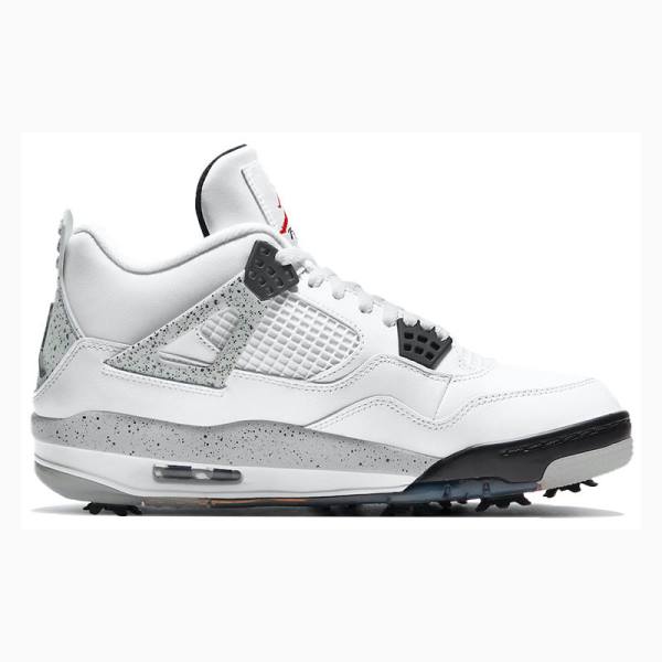 Nike Golf Cement Koripallokengät Miesten Air Jordan 4 Valkoinen Mustat Punainen | JD-689KC