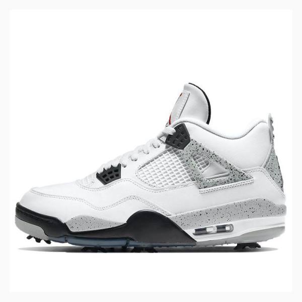 Nike Golf Cement Koripallokengät Miesten Air Jordan 4 Valkoinen Mustat Punainen | JD-689KC