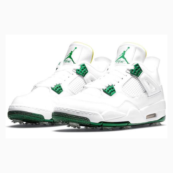 Nike Golf Metallic Koripallokengät Miesten Air Jordan 4 Valkoinen Vihreä | JD-593AU