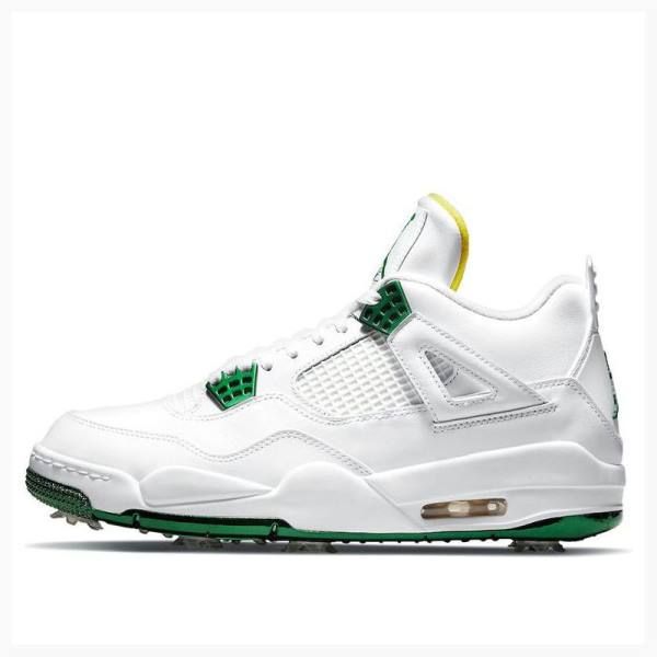 Nike Golf Metallic Koripallokengät Miesten Air Jordan 4 Valkoinen Vihreä | JD-593AU