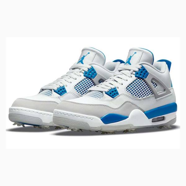 Nike Golf Military Koripallokengät Miesten Air Jordan 4 Valkoinen Sininen | JD-698UD