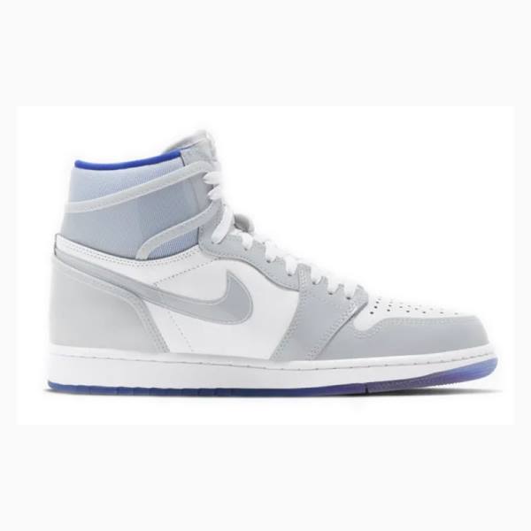 Nike HI Zoom Air Racer Koripallokengät Miesten Air Jordan 1 Valkoinen Sininen | JD-039LF