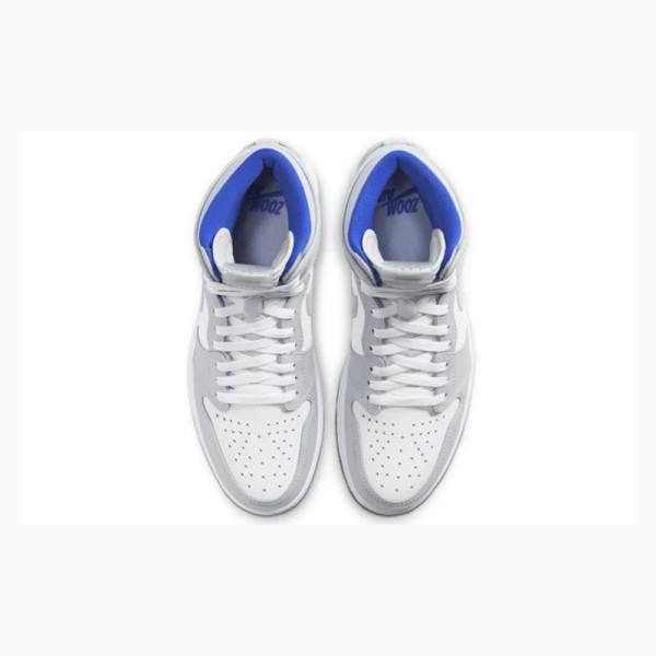 Nike HI Zoom Air Racer Koripallokengät Miesten Air Jordan 1 Valkoinen Sininen | JD-039LF