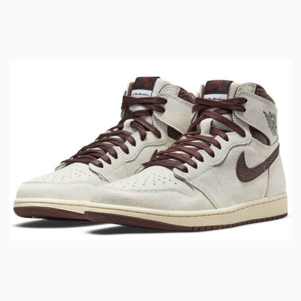Nike High OG A Ma Maniere Koripallokengät Miesten Air Jordan 1 Ruskea Valkoinen | JD-368EG