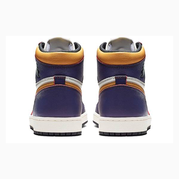 Nike High OG Defiant SB - LA To Chicago Koripallokengät Miesten Air Jordan 1 Violetit Kultaiset | JD-719KU