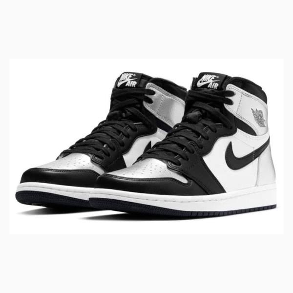 Nike High OG Koripallokengät Naisten Air Jordan 1 Mustat Hopea | JD-094ME