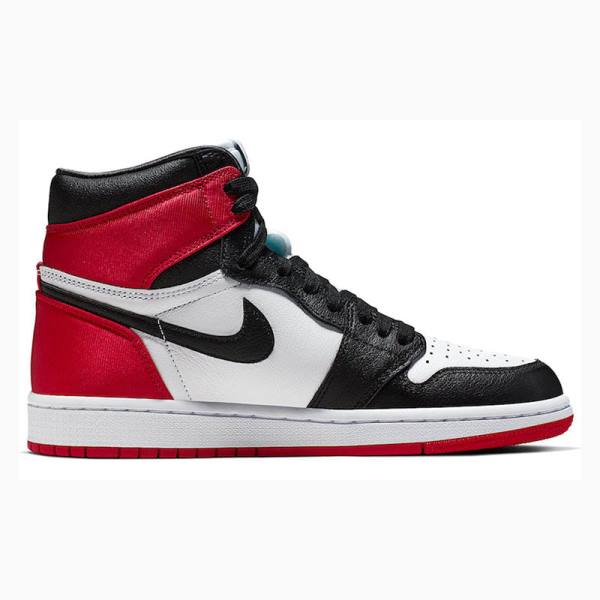 Nike High OG Satin Black Varvas Koripallokengät Naisten Air Jordan 1 Punainen Mustat | JD-875FS