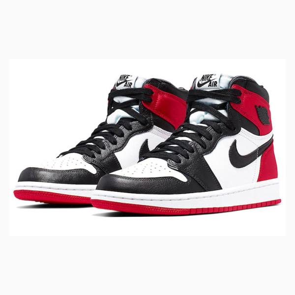 Nike High OG Satin Black Varvas Koripallokengät Naisten Air Jordan 1 Punainen Mustat | JD-875FS