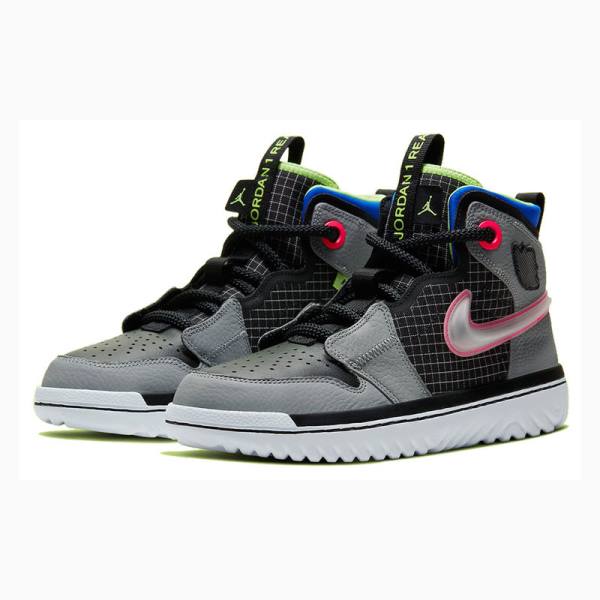 Nike High React Ghost Koripallokengät Miesten Air Jordan 1 Mustat Vihreä Harmaat | JD-194LU