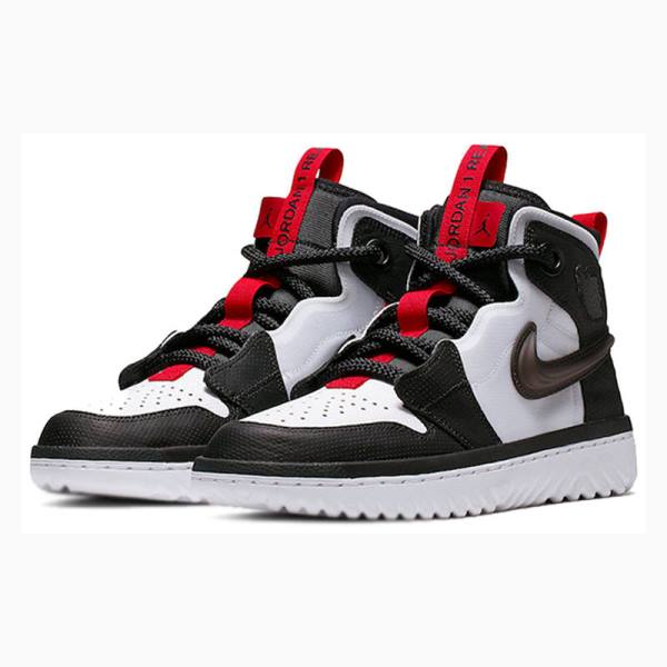 Nike High React Gym Koripallokengät Miesten Air Jordan 1 Mustat Valkoinen Punainen | JD-649HU
