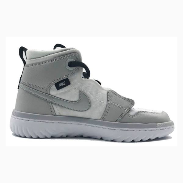 Nike High React Koripallokengät Miesten Air Jordan 1 Valkoinen Harmaat | JD-792QD
