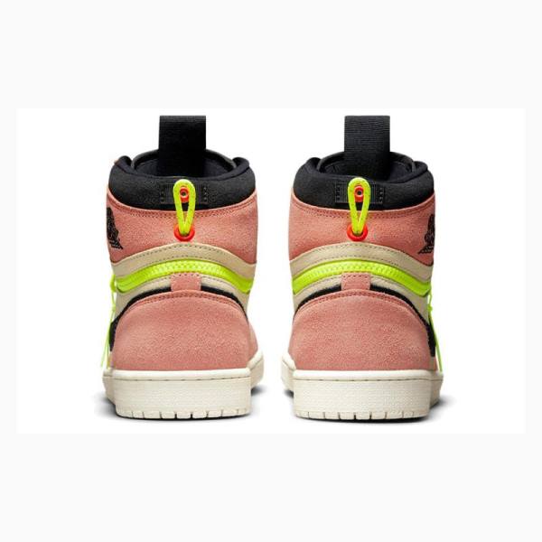 Nike High Switch Peach Koripallokengät Miesten Air Jordan 1 Mustat Pinkki Vihreä | JD-589NQ