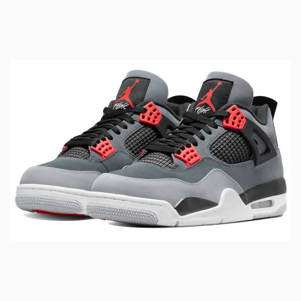 Nike Infrared Koripallokengät Miesten Air Jordan 4 Harmaat Punainen | JD-705XT