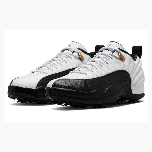 Nike Low Golf Taxi Unisex Tennarit Miesten Air Jordan 12 Valkoinen Mustat | JD-352UH
