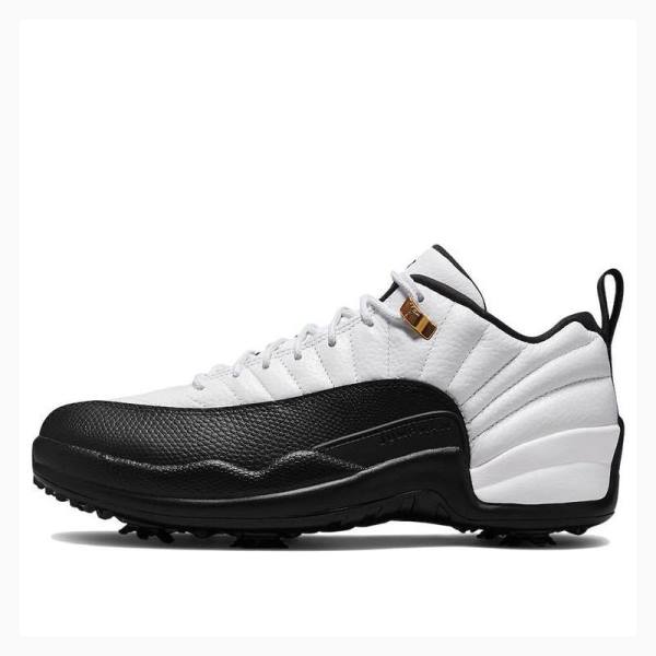 Nike Low Golf Taxi Unisex Tennarit Miesten Air Jordan 12 Valkoinen Mustat | JD-352UH