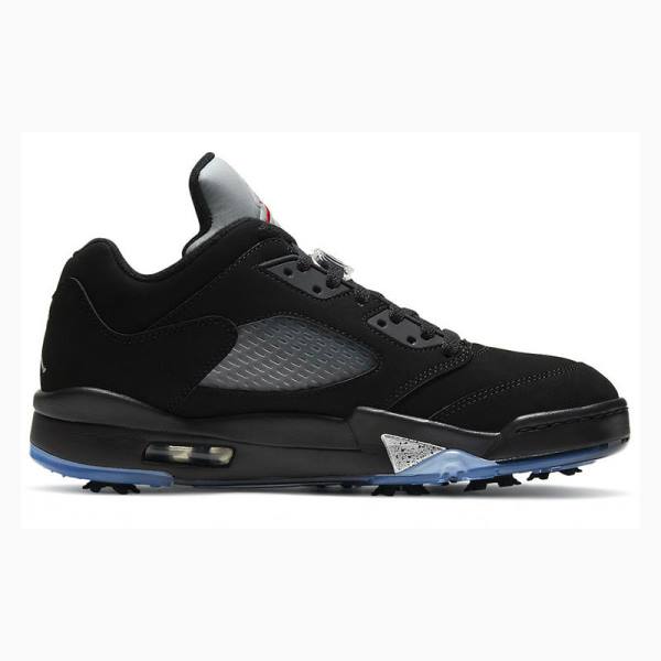 Nike Low Golf Tennarit Miesten Air Jordan 5 Mustat | JD-436MQ