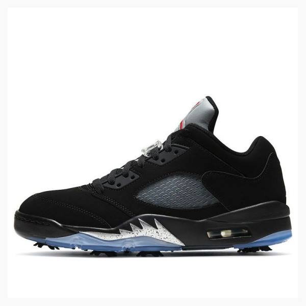 Nike Low Golf Tennarit Miesten Air Jordan 5 Mustat | JD-436MQ