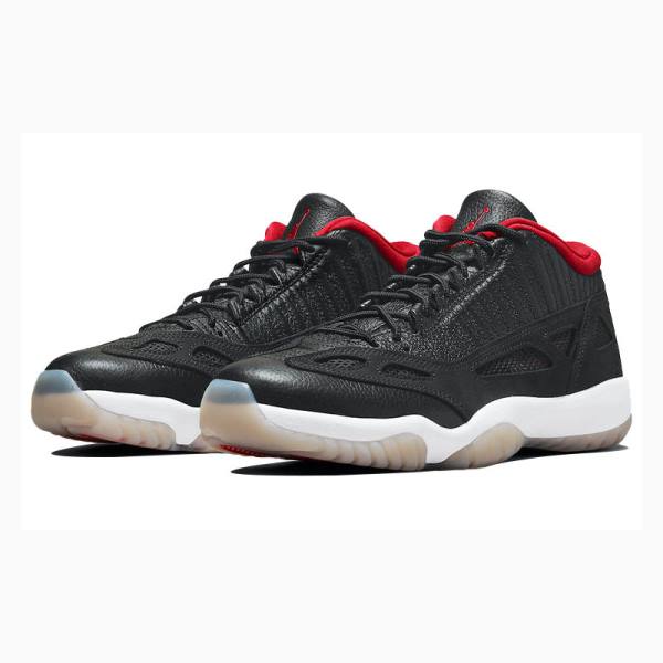 Nike Low IE Bred Tennarit Miesten Air Jordan 11 Mustat Punainen | JD-218KE
