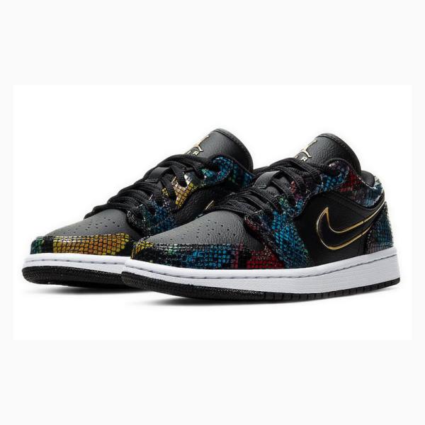 Nike Low Multicolor Snakeskin Tennarit Naisten Air Jordan 1 Mustat | JD-870RV