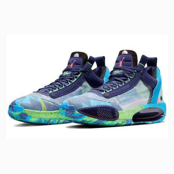 Nike Low PF Regency Tennarit Naisten Air Jordan 34 Violetit Sininen Vihreä | JD-743GH