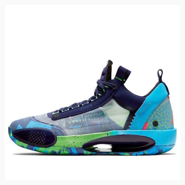 Nike Low PF Regency Tennarit Naisten Air Jordan 34 Violetit Sininen Vihreä | JD-743GH