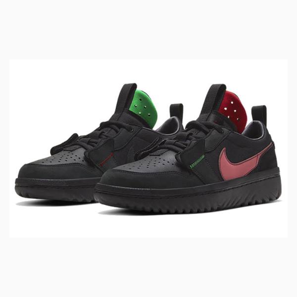 Nike Low React Fearless Tennarit Miesten Air Jordan 1 Mustat | JD-654BO