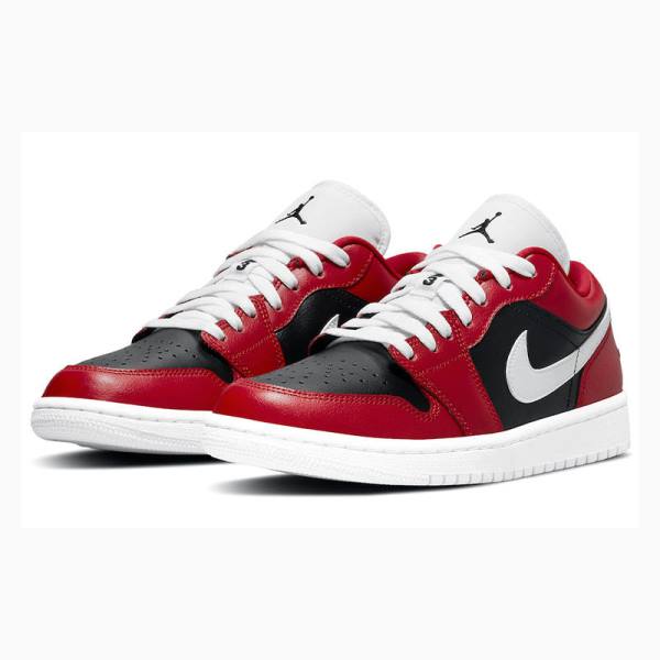 Nike Low Reverse Chicago Flip Tennarit Naisten Air Jordan 1 Mustat Valkoinen Punainen | JD-907AN